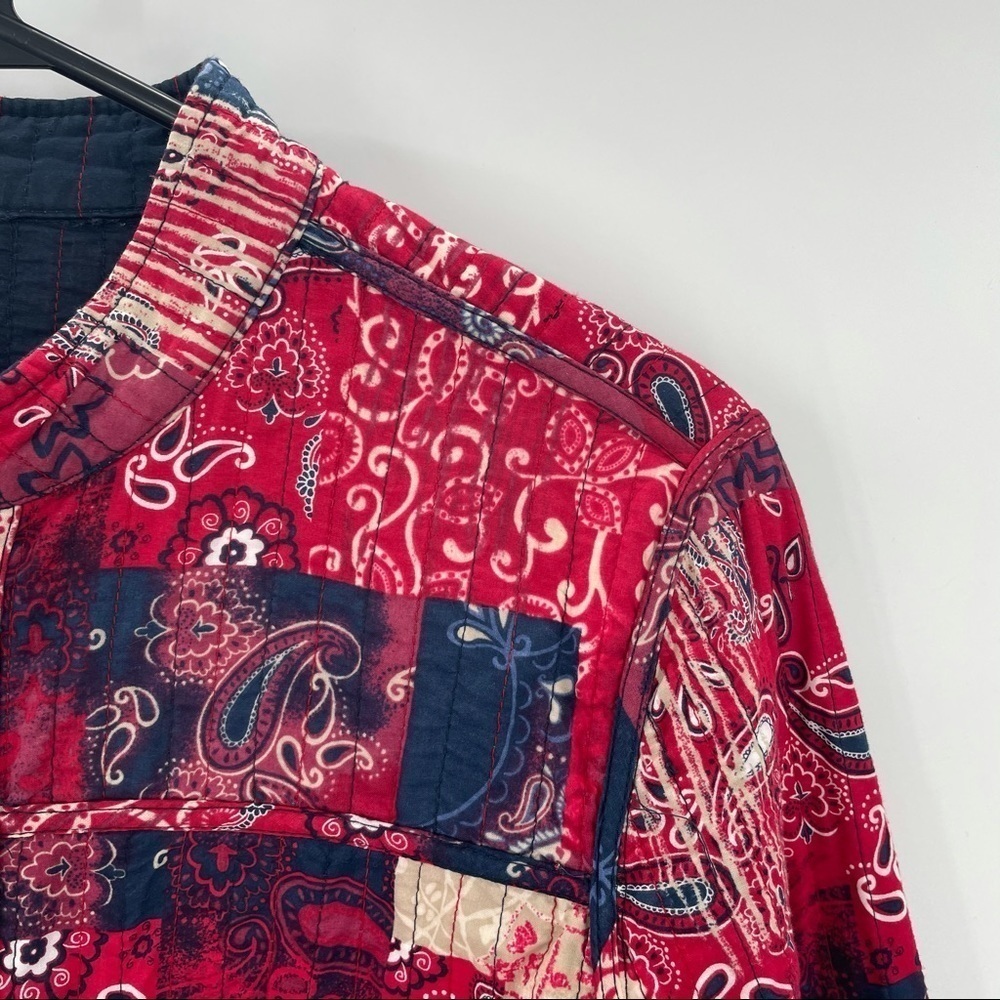 Unique Reversible Red & Blue Patchwork Jacket - image 4